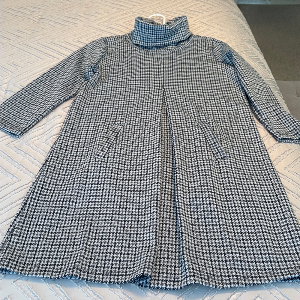 Black and Gray Houndstooth Dress